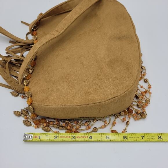 Vintage Elcanti Accessories Boho Beaded Festival Fringe Faux Suede Shoulder Bag - Picture 13 of 16